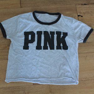 Two (2) Victorias Secret PINK Medium Shirts, Cropped and Long Sleeve